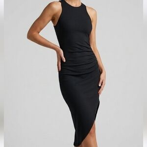 Premier Amour Black Asymmetric Sleeveless Midi Dress - Size 16 NWT